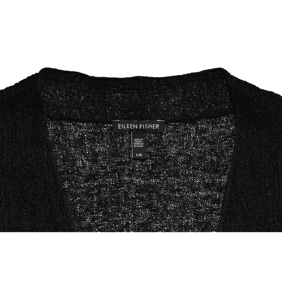 A5 Auth EILEEN FISHER Viscose Open Front Sleeveless Long Cardigan Sweater Size L - Picture 5 of 5